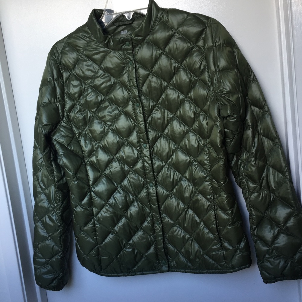Olive Green Quilted Puffer Jacket